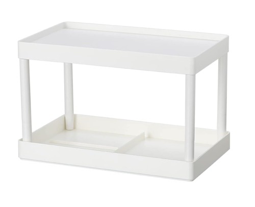 Półka łazienkowa kuchenna do garderoby plastikowa biała 2 poziomy V2