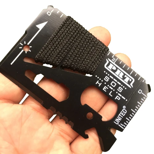 Karta survivalowa przetrwania multitool kieszonkowy czarny