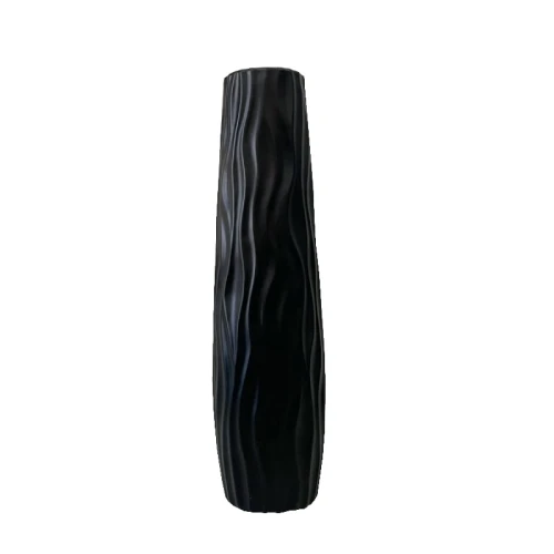 Wazon nietłukący czarny na kwiaty dekoracyjny wysoki 58cm