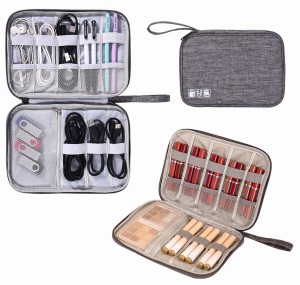 Kosmetyczka na pędzle organizer na kable i akcesoria elektroniczne 2w1
