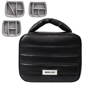 Kosmetyczka podróżna czarna organizer na akcesoria elektroniczne 2w1