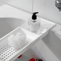 Półka na wannę łazienkowa biała rozsuwana regulowana v7