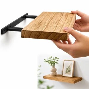 Półka drewniana ścienna na książki dekoracje wisząca 40cm