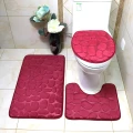 Dywaniki łazienkowe komplet 2 sztuk zestaw do WC bordowe