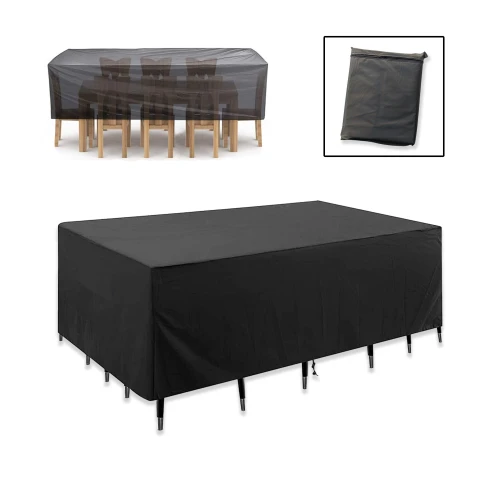Pokrowiec na meble ogrodowe tkanina Oxford 420 czarny 200x160x70cm