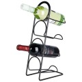 Stojak na wino 4 butelki metalowy czarny