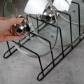 Stojak na pokrywki talerze metalowy czarny kuchenny
