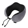 Poduszka podróżna rogal 3D szara memory foam