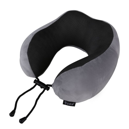 Poduszka podróżna rogal 3D szara memory foam