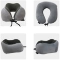 Poduszka podróżna rogal 3D szara memory foam