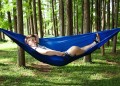 Hamak z moskitierą duży niebieski 2,9m do ogrodu lub lasu