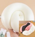 Poduszka podróżna rogal różowa miękka pianka memory foam