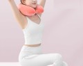 Poduszka podróżna rogal różowa miękka pianka memory foam na szyję