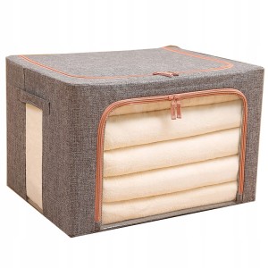 Pojemnik do Garderoby Pokrowiec na pościel usztywniany szary 66L