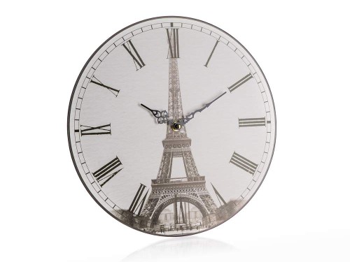 Zegar ścienny dekoracyjny wzór Wieża 34cm średnicy Home Decor