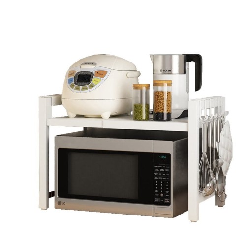 Półka kuchenna wysoka nad mikrofalówkę regał na blat metalowy biały