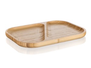Półmisek dzielony do serwowania deska do serów zakąsek bambusowy