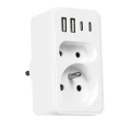 Rozgałęźnik Elektryczny z Gniazdami USB-C USB-A Ładowarka do 3680W złodziejka