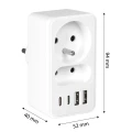 Rozgałęźnik Elektryczny z Gniazdami USB-C USB-A Ładowarka do 3680W złodziejka