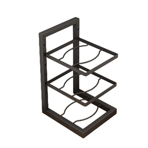 Stojak na garnki patelnie półka kuchenna 3 poziomy czarna