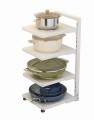 Stojak na garnki półka kuchenna 4 poziomy biała