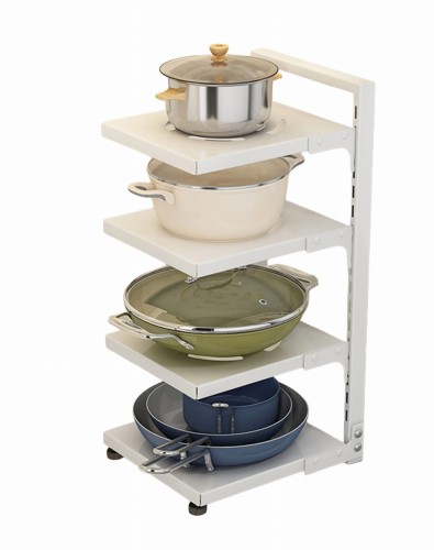 Stojak na garnki półka kuchenna 4 poziomy biała