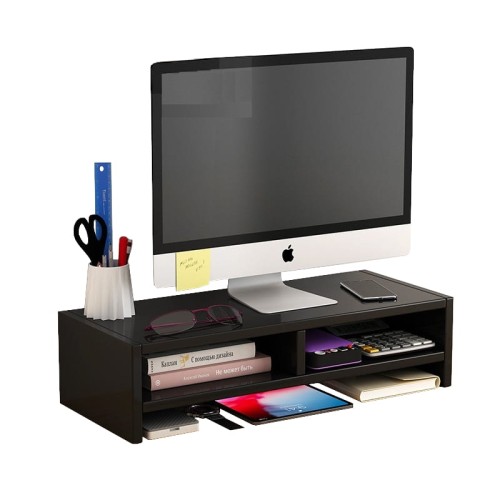 Półka podstawka pod monitor z dodatkową półką 40x18x11cm czarna