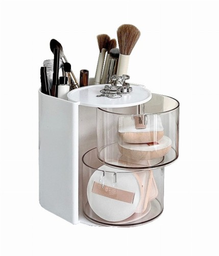 Pojemnik organizer na przybory kosmetyczne kosmetyki 2 poziomy