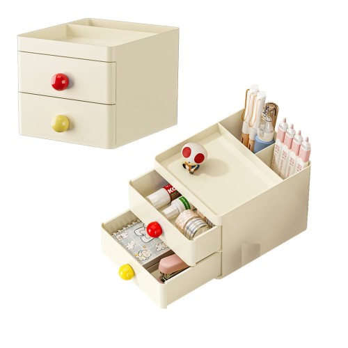 Organizer z szufladami plastikowy na biurko lub do łazienki na kosmetyki