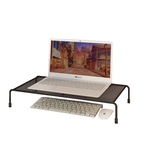 Półka pod monitor laptopa stolik czarny metalowy 50cm