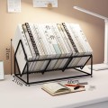 Stojak na płyty winylowe designerski regał loft na winyle książki metalowy czarny