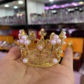 Diadem tiara ozdoba na głowę korona ślubna złota nr13 mała
