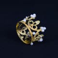 Diadem tiara ozdoba na głowę korona ślubna złota nr13 mała