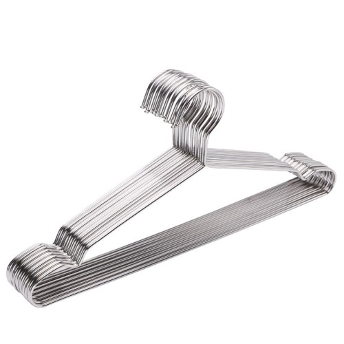 Wieszaki metalowe na ubrania do szafy zest 10szt 42cm srebrne