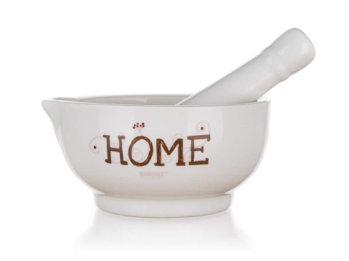Moździerz z wałkiem ceramiczny do przypraw 11,5x6cm wzór Home Banquet